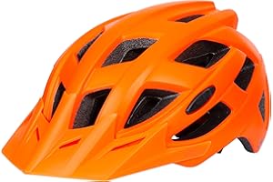 Trespass Adult Bike Helmet Lightweight Cycling Helmet, All Round Ventilation, Removable Visor, Hi Vis Style Black Red Green Orange Yellow Zprokit