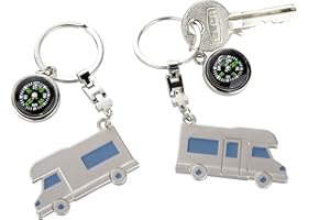 ‎GILDE Gilde Schlüsselanhänger Wohnwagen Wohnmobil mit Kompass