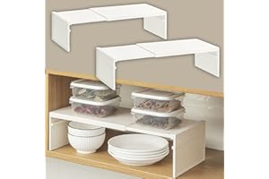 FGXY 2pcs Porta Piatti, Porta Stoviglie Allungabile, Mensole da Cucina Per Armadietto, Scaffale Organizer da Cucina, Rack di Risparmiare Spazio, Su Qualsiasi, Superficie Orizzontale