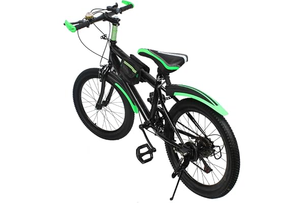 GIDRLL 20 tums barncykel, 7-växlad mountainbike för pojkar och flickor, robust kolstålram, med stänkskydd och vattenflaska fö