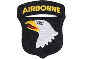 Loklode® Generic Écusson de parachutiste de l'armée américaine de la Seconde Guerre mondiale 101e division aérienne Noir