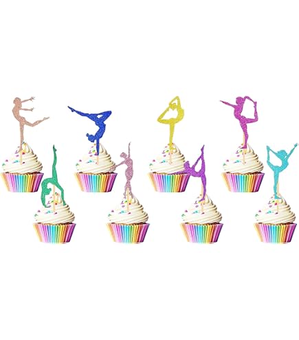 32 Inserts De Décoration De Gâteau – Thèmes Danse Et Gymnastique, Pailletés, Tailles Variées