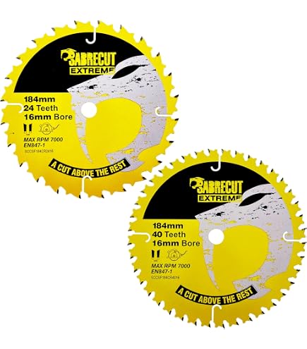 Lot De 3 Lames De Scie Circulaire TCT 184 Mm - 20, 24 Et 40 Dents Avec Bagues De Réduction
