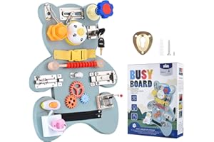 Do-Electr Tablero Ocupado Montessori, Tablero de Actividades Montessori Diseño de Suspensión Paneles Sensoriales Montessori Juego de la Vida y Desarrollo Fino de Habilidades Motoras Regalo para Niños