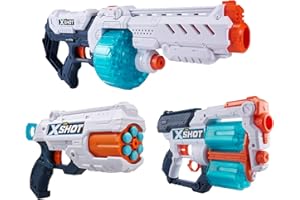 ZURU XSHOT-X-Shot Excel Combo Pack with Turbo Fire & Xcess & Reflex 6 Foam Dart Blasters (96 Darts) 36421, Colore Confezione Bianca, 31.89 x 5.12 x 19.09 Inches