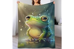 AAPZY Decke Mit Frosch Muster Warme Fleecedecke/Wohndecke/Sofadecke - Superweiche, Kuschelige & Angenehme Flannel Flanell-Decke, Für Jede Jahreszeit Geeignet （130×180cm）