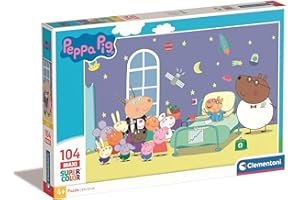 Clementoni 23735 Puzzle Supercolor - Peppa Pig-104 sztuk Maxi, wielokolorowe