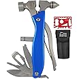 DIY TECH UK - 16 in 1 Emergency Hammer Multitool + Free 48 in 1 Wallet Tool - Extra Strong High Carbon Stainless Steel - Pliers, Wire Cutter, Bottle Opener, Knife, Saw, Torch, Screwdrivers with Pouch