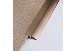 ZAYEJOD Barra de transición de aluminio para puerta, barra de suelo para puertas, rampa de umbral, tablones laminados, puente de altura entre 6 y 12 mm (cobre dorado, 0,9 m x 4,3 cm)