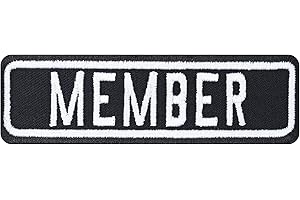 PATCH KING Biker Aufnäher: Member Rank Patch Motorradclub - Rang Abzeichen MC Club Aufbügler - Geschenk Motorradfahrer Sticker zum aufnähen Lederjacke/Boots/Koffer - schwarz - 100x30mm