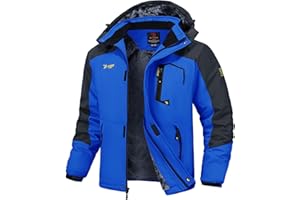 Rdruko Skijacke Herren Warme Winterjacke Gefüttert Verdickt Softshelljacke Wasserdicht Snowboardjacke Atmungsaktiv Funktionsjacke mit Abtrennbarer Kapuze