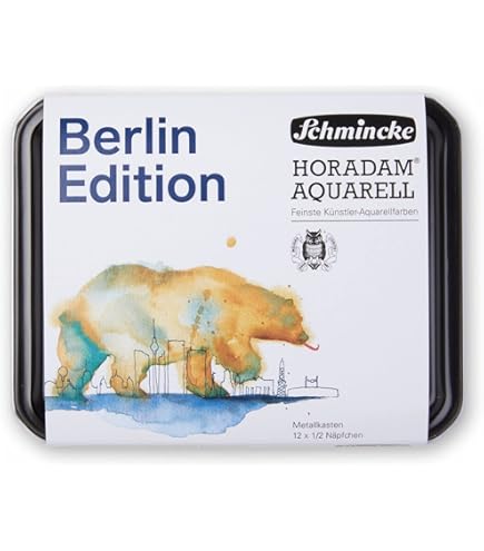 Schmincke | Aquarelle Horadam rétro 12 demi godets boîte métal | Jackson's Art