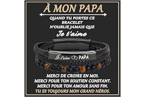 Charfia Cadeau Papa, Cadeau Anniversaire Papa Bracelet Homme Cadeau Fete des Peres, Cadeau Pere Cadeau Papa Anniversaire Cadeau Papi Idee Cadeau Homme Cadeau pour Papa Bijoux Homme Papa Cadeau Noel