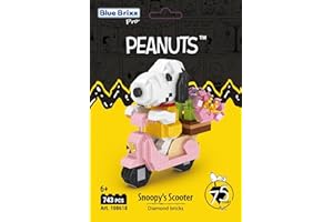 BlueBrixx Pro 108618 – Snoopy`s Motorroller (Diamond Bricks) aus Klemmbausteinen mit 743 Bauelementen