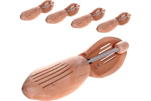 HIMRY® 5 Paia | Tendiscarpe in Legno Naturale Unisex, Alberi di Scarpe con Molla a Spirale, Forma per Calzature, Allarga Scarpe di Vero Legno, Taglia 45 - Taglia 46, KXB6001-5x-45