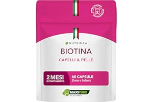 LABORATOIRES NUTRIMEA Biotina Capelli | Senza eccipienti | Accelera la crescita dei capelli e delle unghie | Integratore capelli con vitamina B8, semi di zucca, zinco e selenio | 60 capsule vegane | Nutrimea
