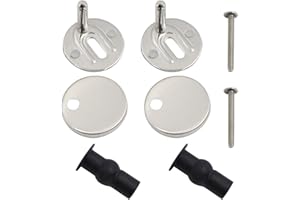 mimzemamz Set di Fissaggio Universale per Sedile WC, Rilascio Rapido Superiore, Kit di Cerniere Sostitutive, Fissare Copriwater, In Acciaio Inox, Nero
