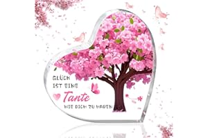 WDJLNZB Geschenk für Tante, Beste Tante Geschenk, Tante Geschenk Herzförmiges Acryl-Plakette Dekoration, Geschenke für Tante zum Geburtstag, Geschenk Tante von Neffe Nichte (Tante)