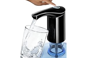 Högst utgående vattendispenser för 5 gallon kanna – svart | Snabb pump och tyst drift | USB-C uppladdningsbar