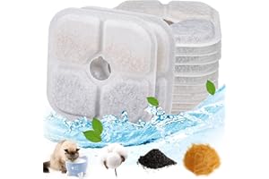 DHOHOO Filtre Fontaine Eau Chat Filtre Fontaine Chat Lot de 12 Filtre Fontaine à Eau Compatible avec Catit Pixi 43717 pour Fontaine à Eau et Chat pour Animaux de Compagnie de 2,5 L