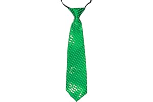 Robelli Kid's Adjustable Pre Tied Sparkly Sequin Neck Tie - Green