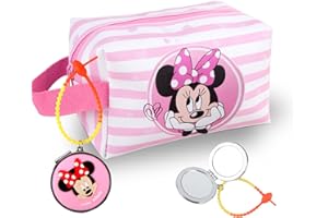 YUMCUTE Trousse Maquillage Femme Voyage Dessin Animé Classique, Minnie Trousse de Toilette, Mignonne Princesse Trousse de Maquillage, Trousse Maquillage Voyage, Grande Capacité, Cadeau Pochette Maquillage