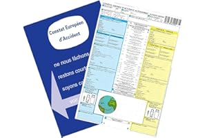 Caremore Lot de 2 Constat Européen d'Accident Automobile, Formulaire Officiel, Fabriqué en France