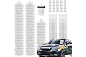 Honhoha Gobelet Rigide Pour Système De Peinture, Gobelets De Mélange De Peinture Automobile,Peinture En Aérosol Sûre Avec Échelle Transparente - Système De 50 Gobelets Et Couvercles, Pistolets