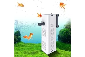 DASIAUTOEM Filtro interno per acquario, 4 in 1, filtro per acquari per acqua pulita e sana, filtro interno regolabile, pompa dell'acqua, Wave Maker per 20 – 150 l (6 W 500 L/H)