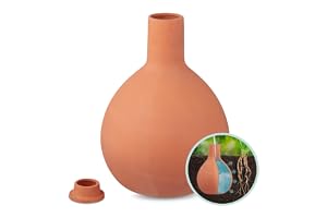 Relaxdays Olla, 7,5 l, lera, rotbevattning, terrakotta