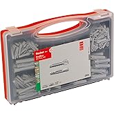 fischer Red-Box UX/SX Plus, d&uuml;bel kutusu, 160 evrensel d&uuml;bel, UX &amp; 130 genişletme d&uuml;belleri SX Plus, &ouml;nceden sınıflandırılmış