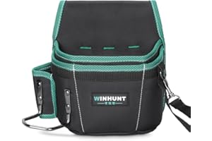 WINHUNT Werkzeugtasche mit Gürtel, 12 Taschen Werkzeuggürtel für Handwerker, Elektriker, Gärtner, 25x9.5x22cm Grün bis Schwarz