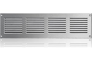 ABOUT VENT 400x100mm Edelstahl Lüftungsgitter mit Insektenschutz - Metall Abluftgitter - Abluft Zuluft Gitter