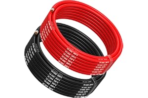 GothicBride Silikonkabel 10 awg 5 m svart och 5 m röd batterikabel 5,26 mm²