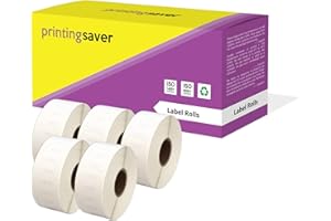 Printing Saver 5x 11355 19 x 51 mm Compatibili Rotoli Etichette adesive (500 Etichette/Rotolo) per Dymo LabelWriter 310 320 330 4XL 400 450 Turbo/Twin Turbo/Duo & SLP etichettatrici