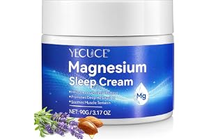 Magnesiumkräm för sömn, topisk magnesiumkräm för lindring av Restless Legs Syndrome, magnesiumsmör för fötter med magnesiumklorid, lugn magnesiumoljelotion för benkramper och muskelsmärta - 90g