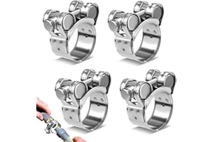 VIQIHEOE Morsetti per Tubature, Gamma di Morsetti 60 a 63mm, 4 pezzi Collare Stringitubo a Bullone in Acciaio Inox Regolabili, Fascetta di Scarico per Tubature, per Motocicli, Impianti Idraulici