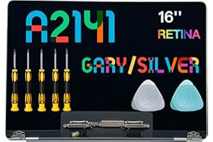 Seven Puppy Replacement 16" for Pro Retina A2141 2019 LCD Full Screen Display Assembly EMC 3347 661-14200 (Silver)