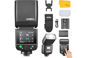 Godox V480C V480-C Flash pour Appareils Photo Canon, 2.4G TTL Canon Speedlite HSS 1/8000s, 650 Eclairs à Pleine Puissance, écran Tactile Couleur, Temps de Recharge de 1.7s, Lampe Pilote à 10 Niveaux