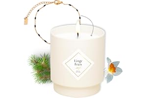 MY JOLIE CANDLE - Bougie Parfumée Linge Frais - Bijou Surprise Bracelet Noir - Cadeau Femme Maman - Cire Naturelle Végétale - Parfum Français - Mèche Coton