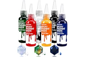 Teexpert Epoxidharz-Pigmentpaste, 300 ml Hochkonzentriert und leicht zu mischen 6 Farben Opakes flüssiges Epoxidharz-Farbstoffset zum Färben von Harz, für Harz-Epoxidharz-Kunstmalerei und DIY-Projekte