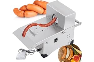 FABLESTORYEM Annodatrice elettrica per legare salsicce, Legatrice per involucri di salsicce, Macchina per annodare salsicce in acciaio inossidabile, Diametro massimo 50mm, Insaccatrice per salsicce,220V