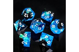 HKDZ DND Dice Set Resin Dice With Dice box and bag, D&D Polyhedral Dice for Dungeons and Dragons，Role Playing, RPG，Inclusions D20 D12 D10 D8 D6 D4