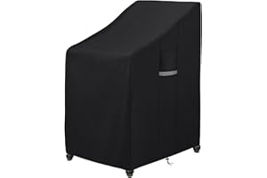 Dokon Gartenstühle Abdeckung mit Belüftungsöffnungen Wasserdicht Winddicht UV Beständiges Stapelstühle Abdeckhaube Robustes Oxford-Gewebe Schutzhülle für Gartenstuhl Stapelstuhl (65x75x80/120cm)