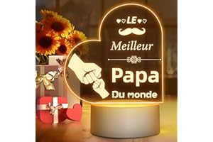 Winzwon cadeau fete des peres, Cadeau Papa, Cadeau Anniversaire Papa, Veilleuse en Acrylique Lampe, Cadeau pour Papa Personnalisé Original,Cadeau Noel Papa,Pere,Homme Utile