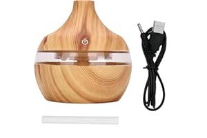 VIFERR Aroma Diffusore, 300ml Mini Diffusore di Oli Essenziali Umidificatore Elettrico a Ultrasuoni Diffusore Di Aromi In Legno con 7 LED a Colori per Home Yoga Office Spa