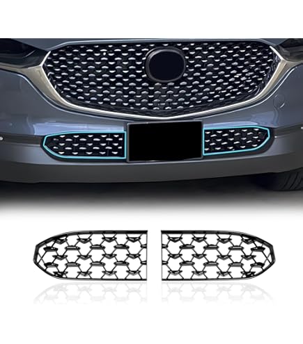 Focus-Decoration Honeycomb Grille For 2017-2021 Mazda CX-5 – Black & Chrome – Upper Front