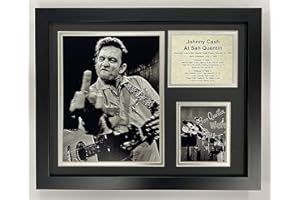 LEGENDS NEVER DIE Legenden Sterben Nie Johnny Cash at San Quentin gerahmtes Foto Collage, 11 x 35,6 cm