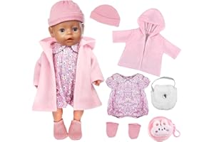 XERTEAM Vestiti per bambole, cappelli, accessori per bambole da 30-45 cm, vestiti per bambole da 30-45 cm, tuta, cappotto, calzini per bambole, accessori per ragazze/ragazzi, regali di compleanno (senza