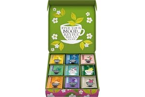 CLIPPER NATURAL, FAIR & DELICIOUS Clipper Tea Organic Herbal & Green Tea Selection Gift Box | Organic, Eco Friendly & Fair Trade | Assorted Individually Wrapped Tea Bags | 1 Sampler box with 45 Unbleached Tea Bags